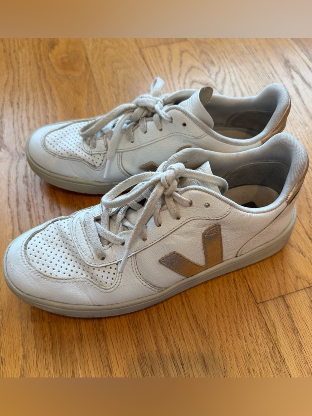 Veja White V-10 Sneakers